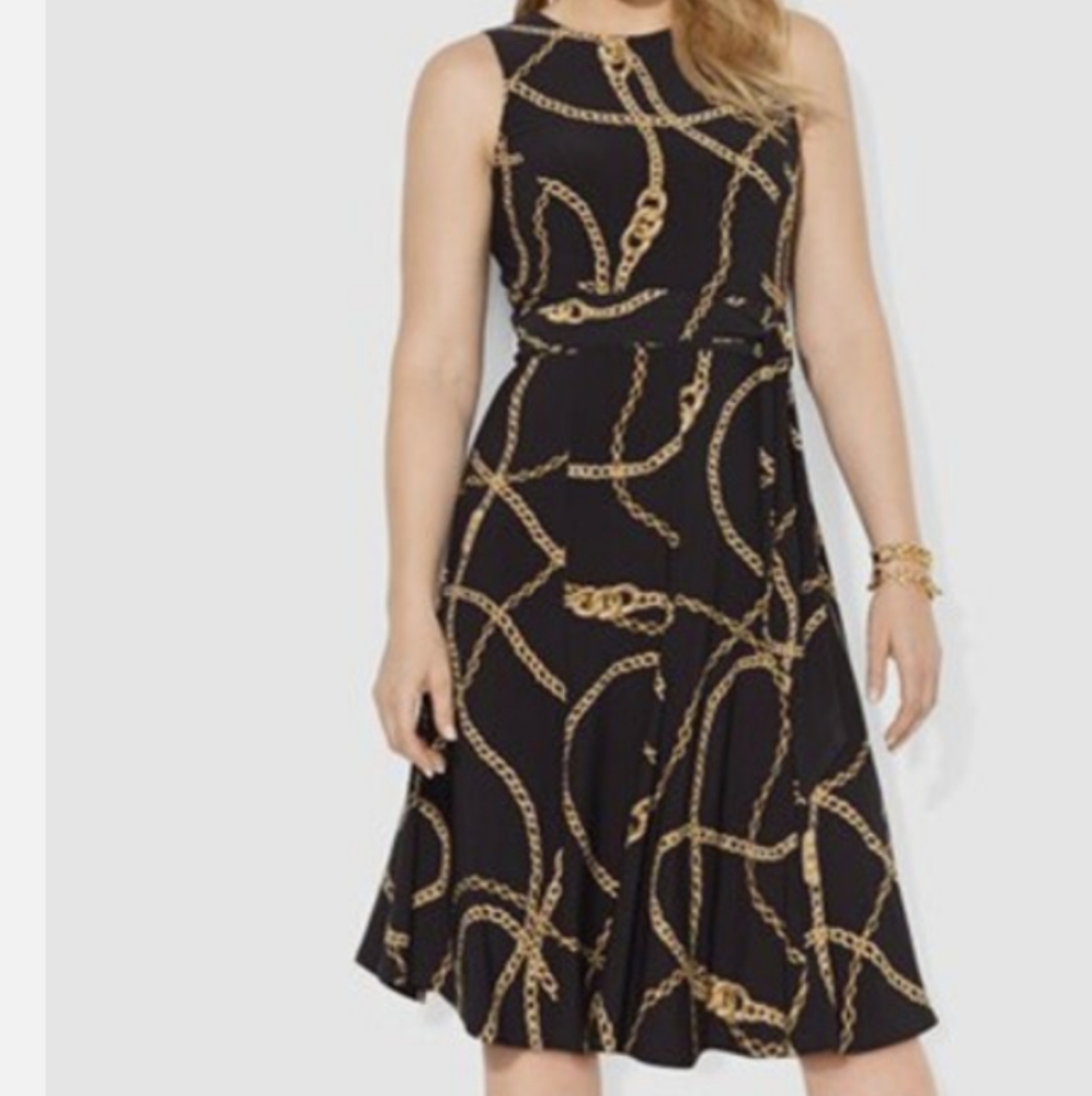Green Label Lauren Ralph Lauren sleeveless belted dress